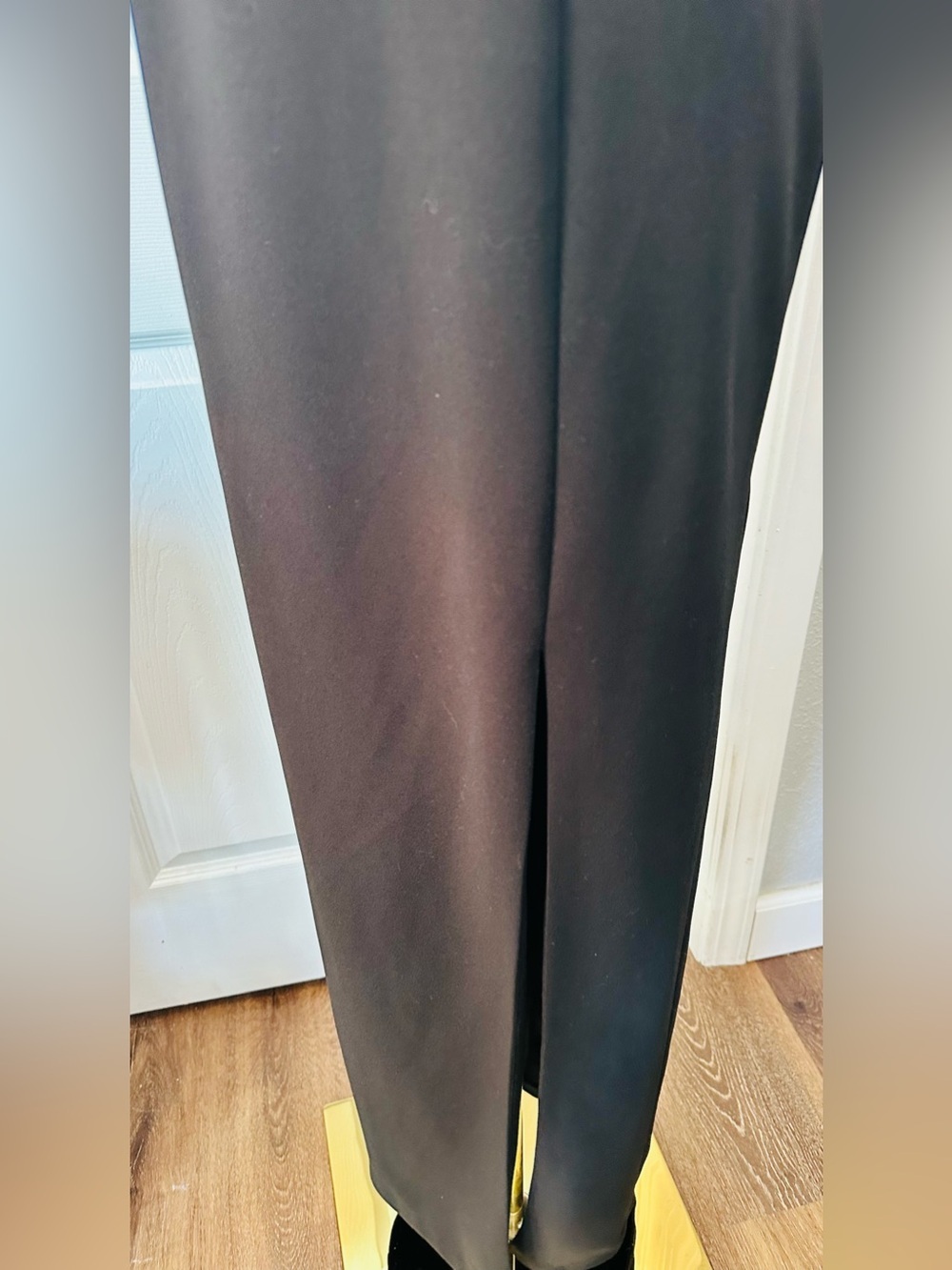 Betsy & Adam Black Strapless Tuxedo Gown - Picture 6 of 11